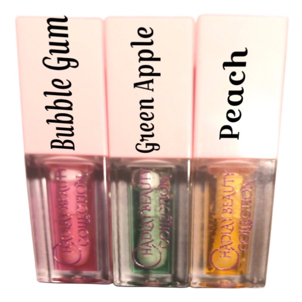 Lip Gloss Set - Bubble Gum, Green Apple, Peach
